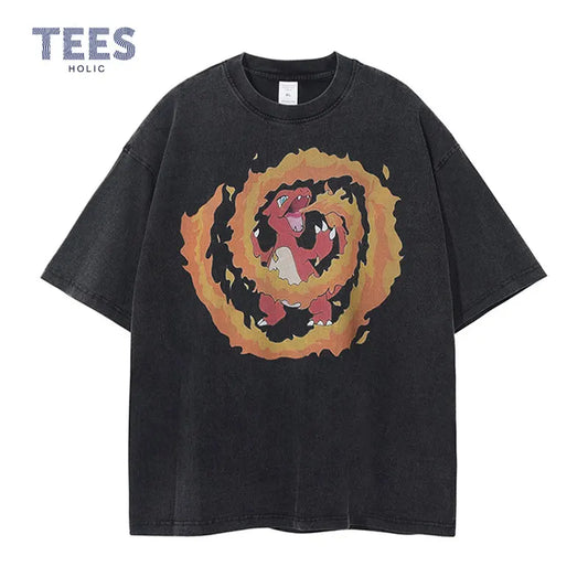 Vintage/Oversized Short Sleeve Tee - Charmeleon