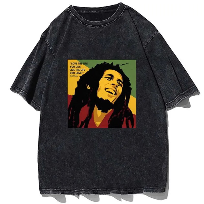 Vintage/Oversized Short Sleeve Tee - Bob Marley