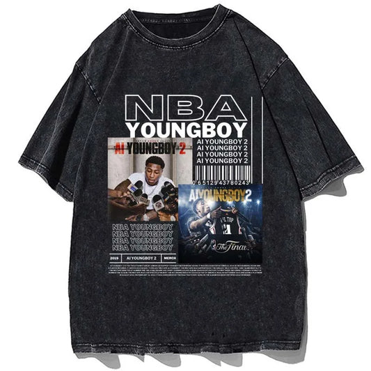 Vintage/Oversized Short Sleeve Tee - YoungBoy NBA Ish.