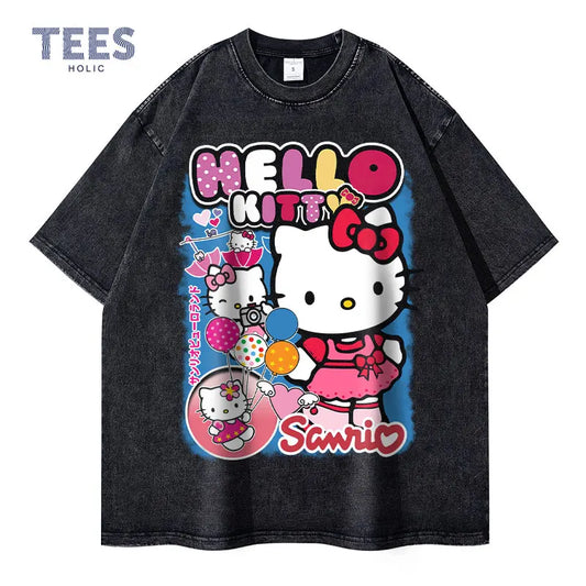 Vintage/Oversized Short Sleeve Tee - Hello Kitty "PREMIUM DESIGN"