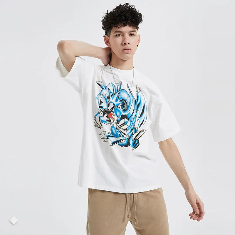 Vintage/Oversized Short Sleeve Tee - Blue Eyes White Dragon #2