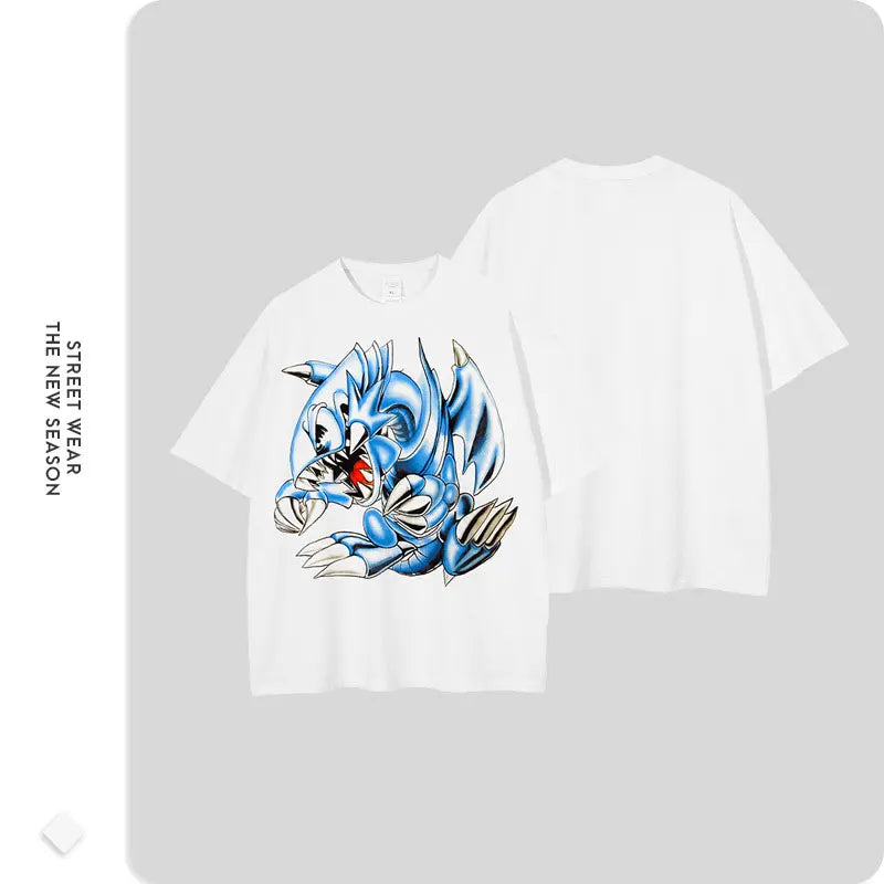 Vintage/Oversized Short Sleeve Tee - Blue Eyes White Dragon #2