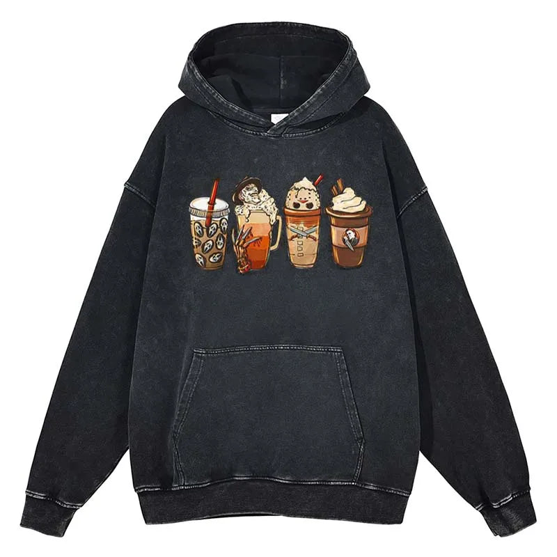 Vintage/Oversized Short Sleeve Tee - Halloween Hoodie Horror Sweatshirts "PREMIUM DESIGN & LONG-SLEEVE"