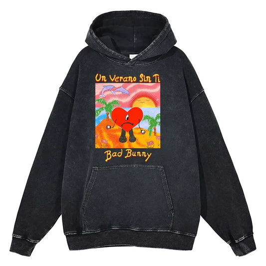 Vintage/Oversized Hoodie - Bad Bunny Artwork "PREMIUM DESIGN"