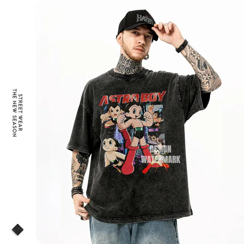 Vintage/Oversized Short Sleeve Tee - Mighty Atom "PREMIUM DESIGN"