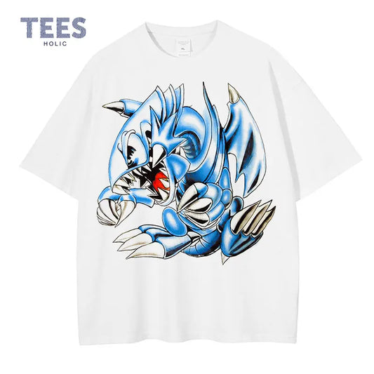 Vintage/Oversized Short Sleeve Tee - Blue Eyes White Dragon #2