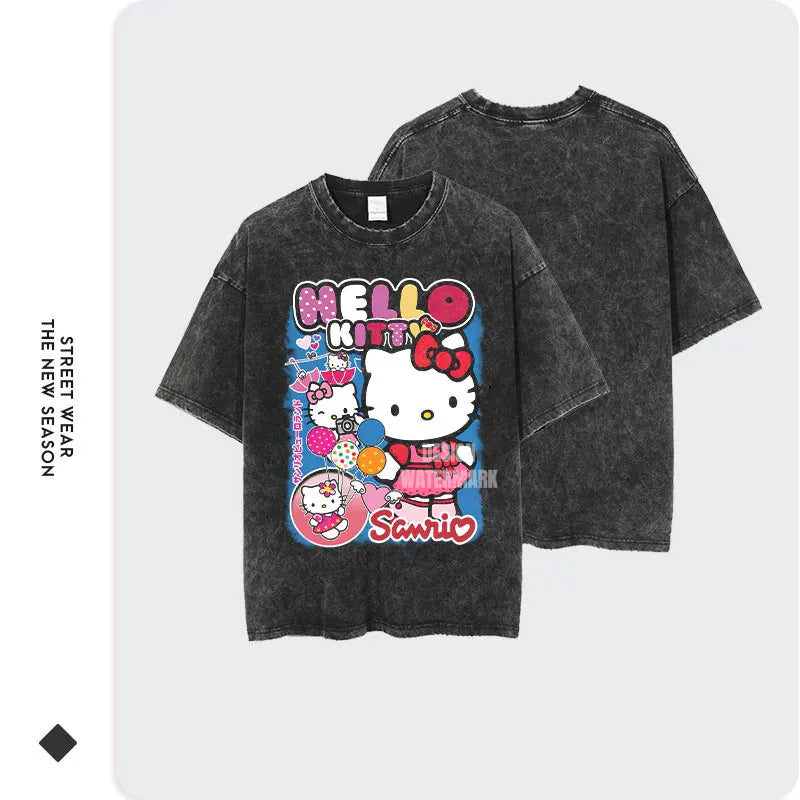 Vintage/Oversized Short Sleeve Tee - Hello Kitty "PREMIUM DESIGN"