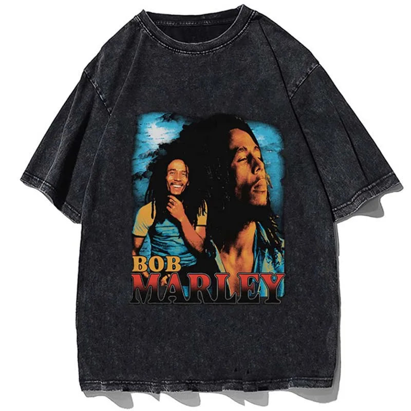 Vintage/Oversized Short Sleeve Tee - Bob Marley