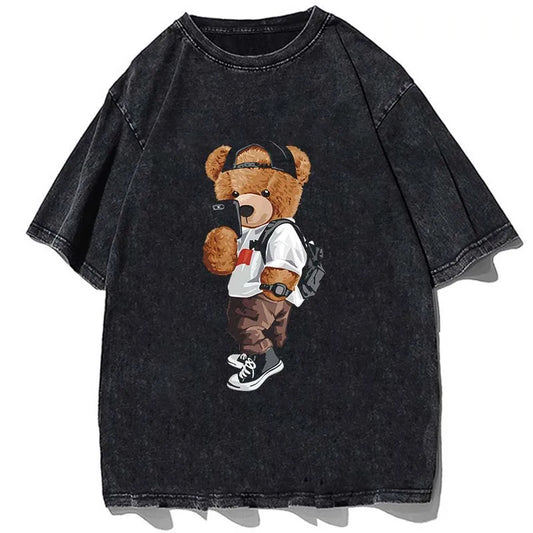 Vintage/Oversized Short Sleeve Tee - Bear Boo Thang